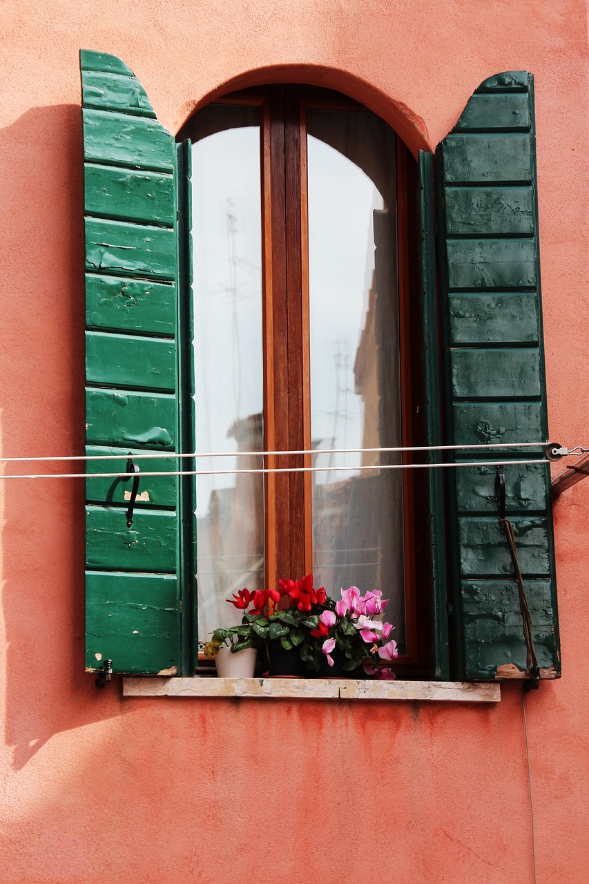 window, shutters, open