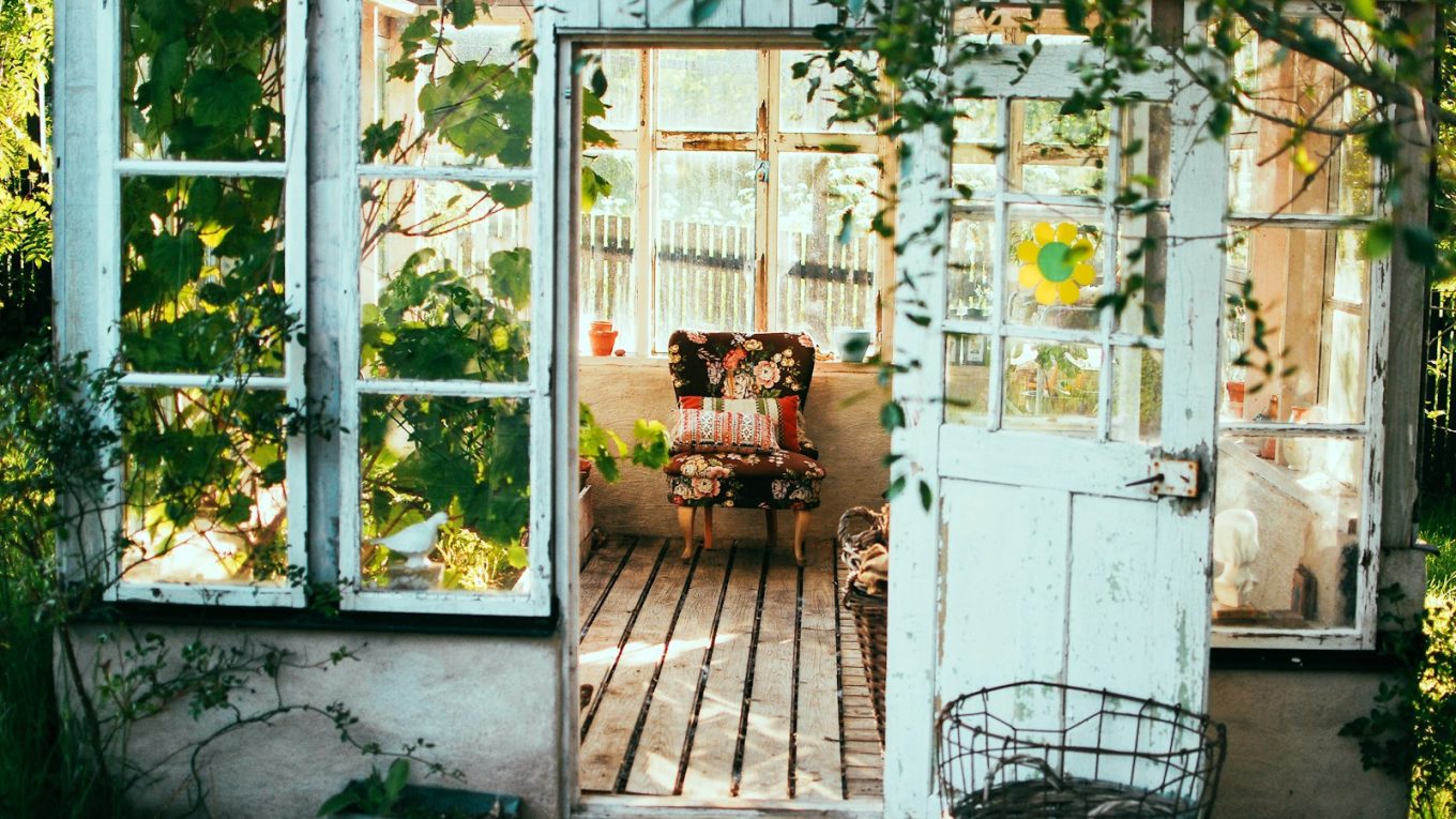 opened door of house